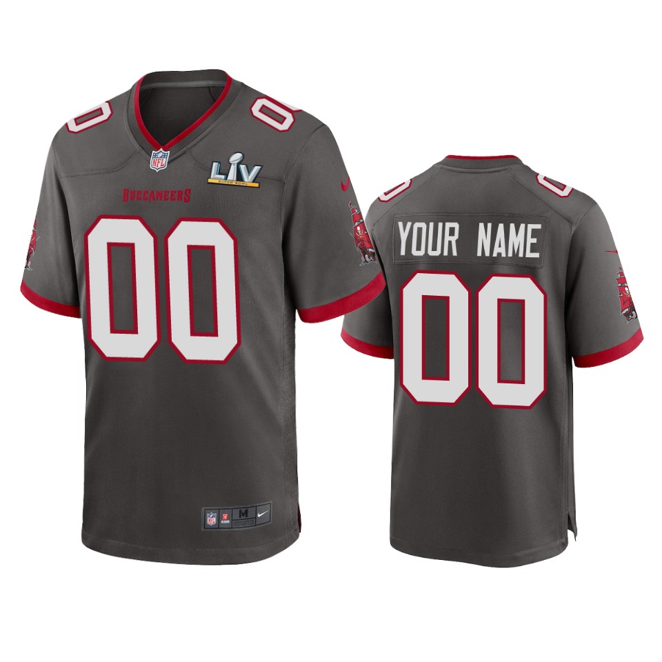 Buccaneers Custom Super Bowl LV Pewter Game Jersey