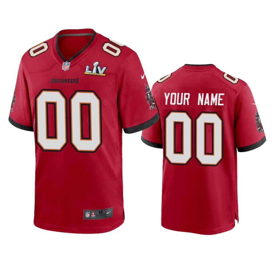 Buccaneers Custom Super Bowl LV Red Game Jersey