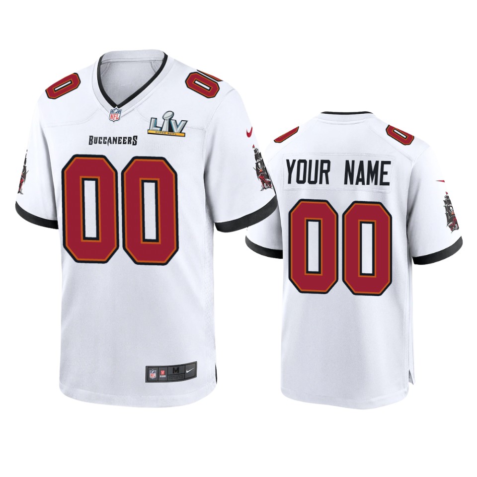 Buccaneers Custom Super Bowl LV White Game Jersey