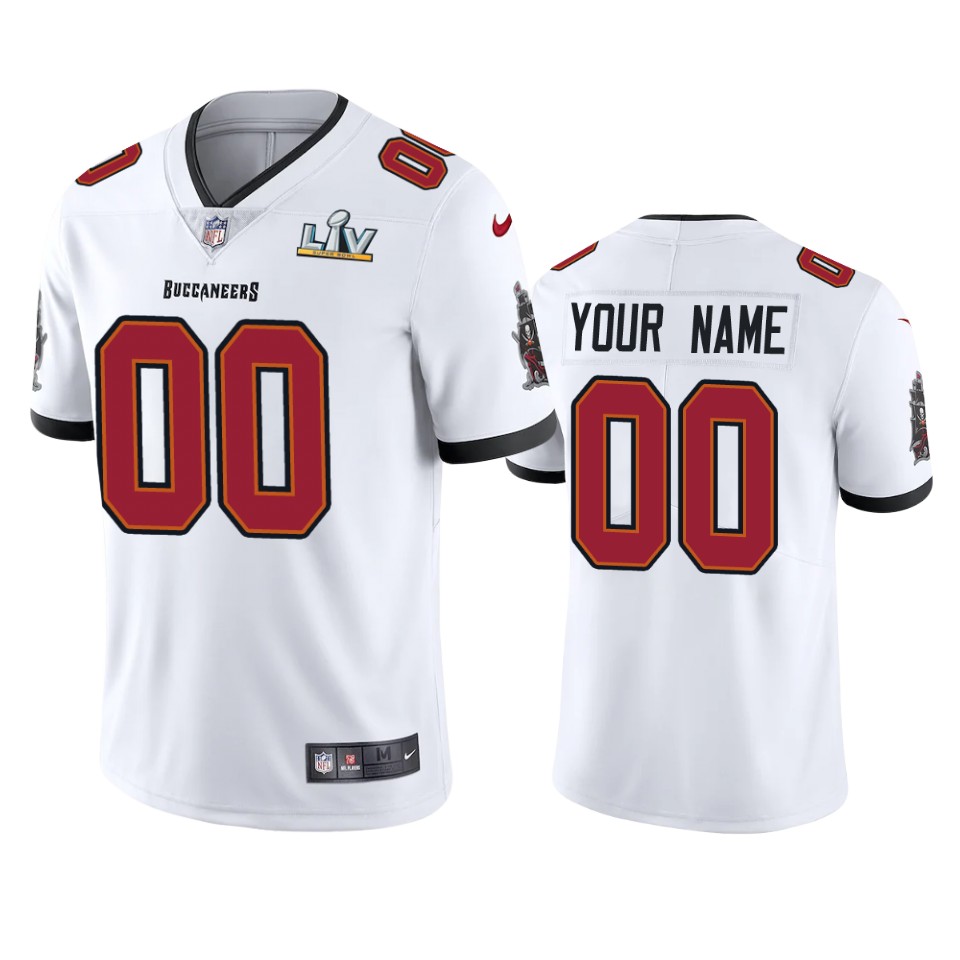 Buccaneers Custom Super Bowl LV White Vapor Limited Jersey