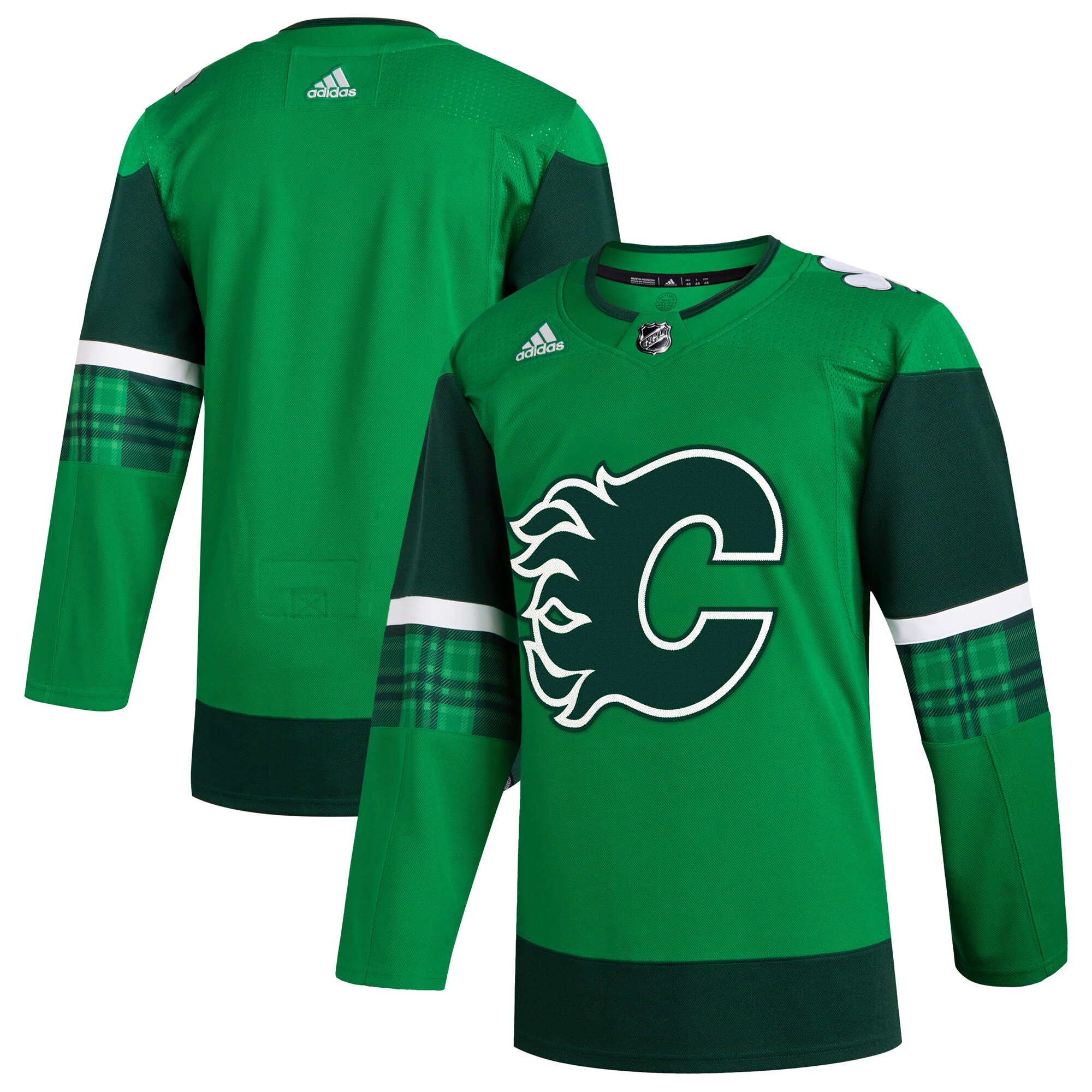  Calgary Flames adidas 2023 St. Patrick's Day Primegreen Authentic Jersey - Kelly Green