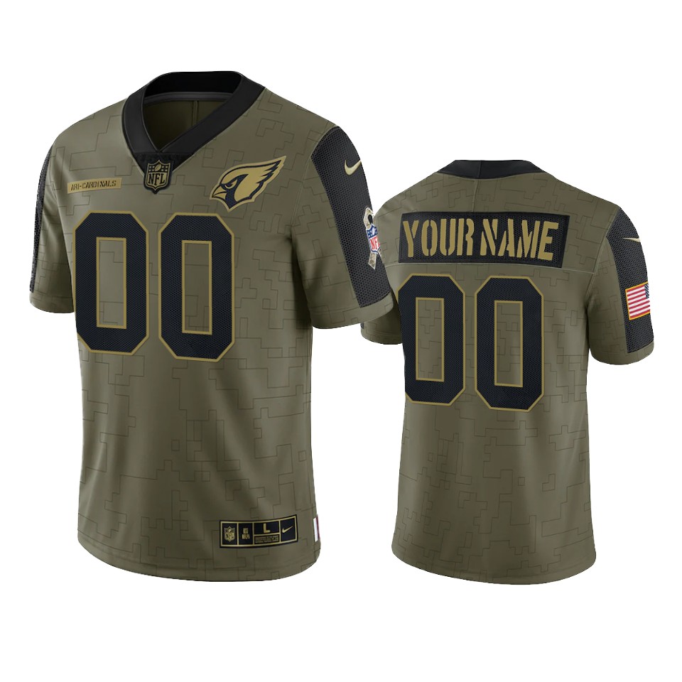 Cardinals Custom Limited Jersey Olive 2021 Salute To Service