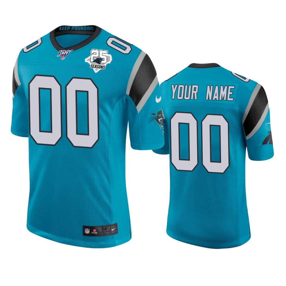 Carolina Panthers Custom Blue 25th Season Classic Limited Jersey