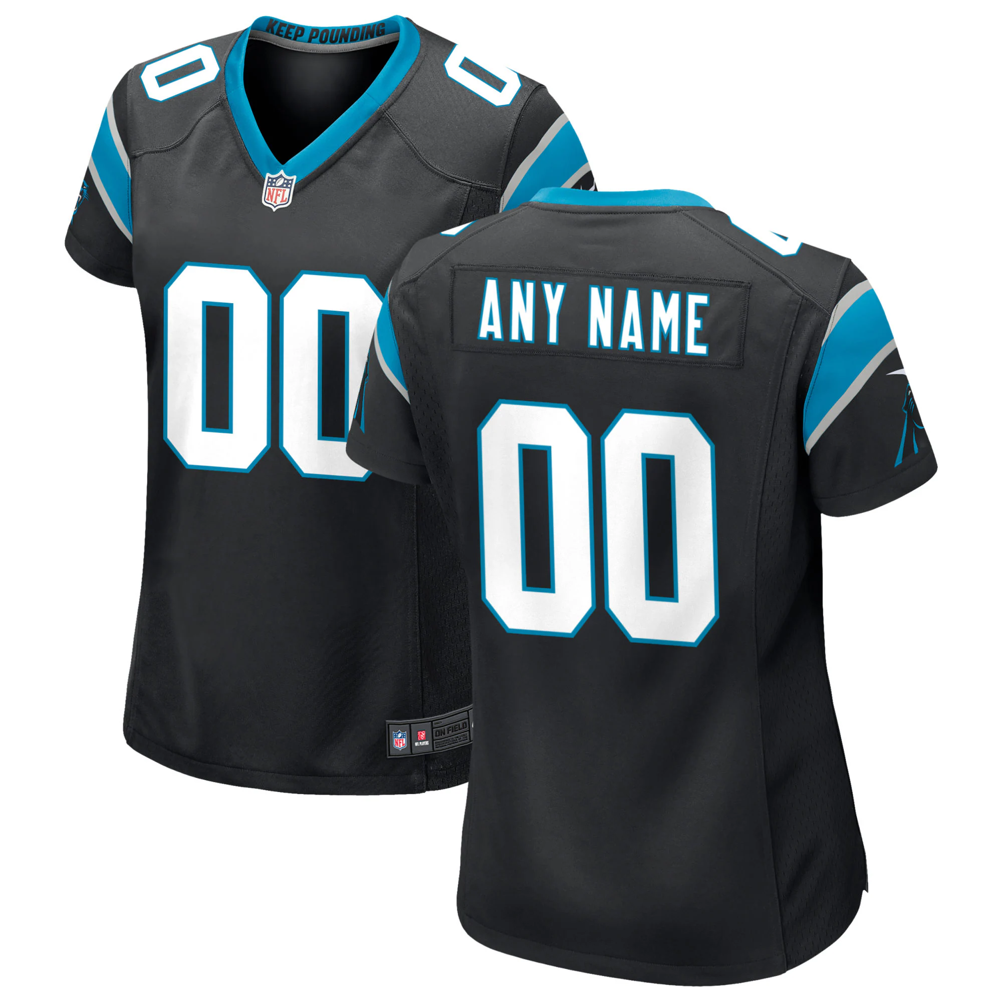 Carolina Panthers Nike Women's Custom Game Jersey - Black