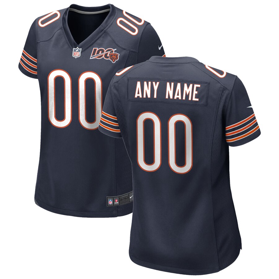 Chicago Bears Nike Women's 2019 100th Season Custom Game Jersey - Navy