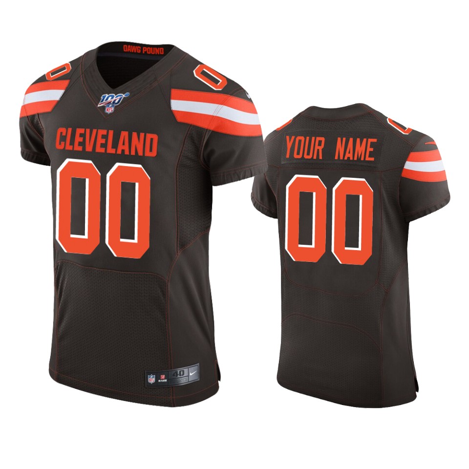 Cleveland Browns Custom Brown 100th Season Vapor Elite Jersey