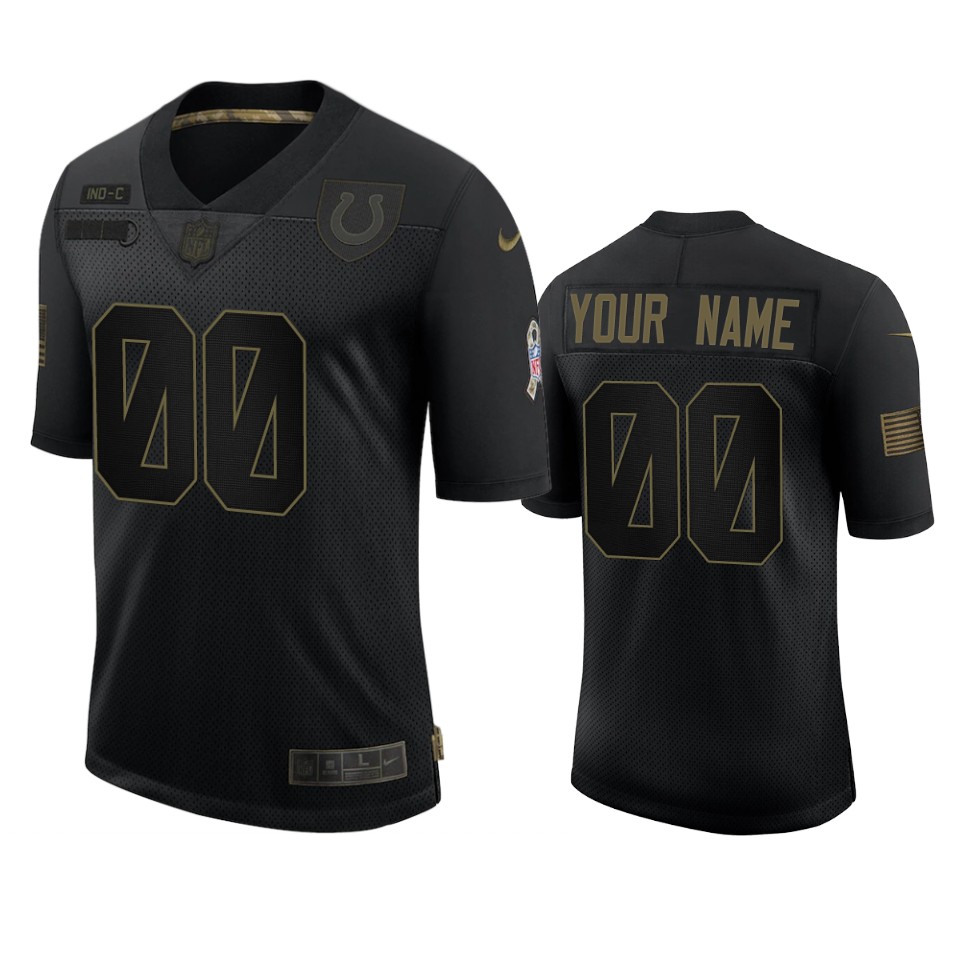 Colts Custom Limited Jersey Black 2020 Salute to Service