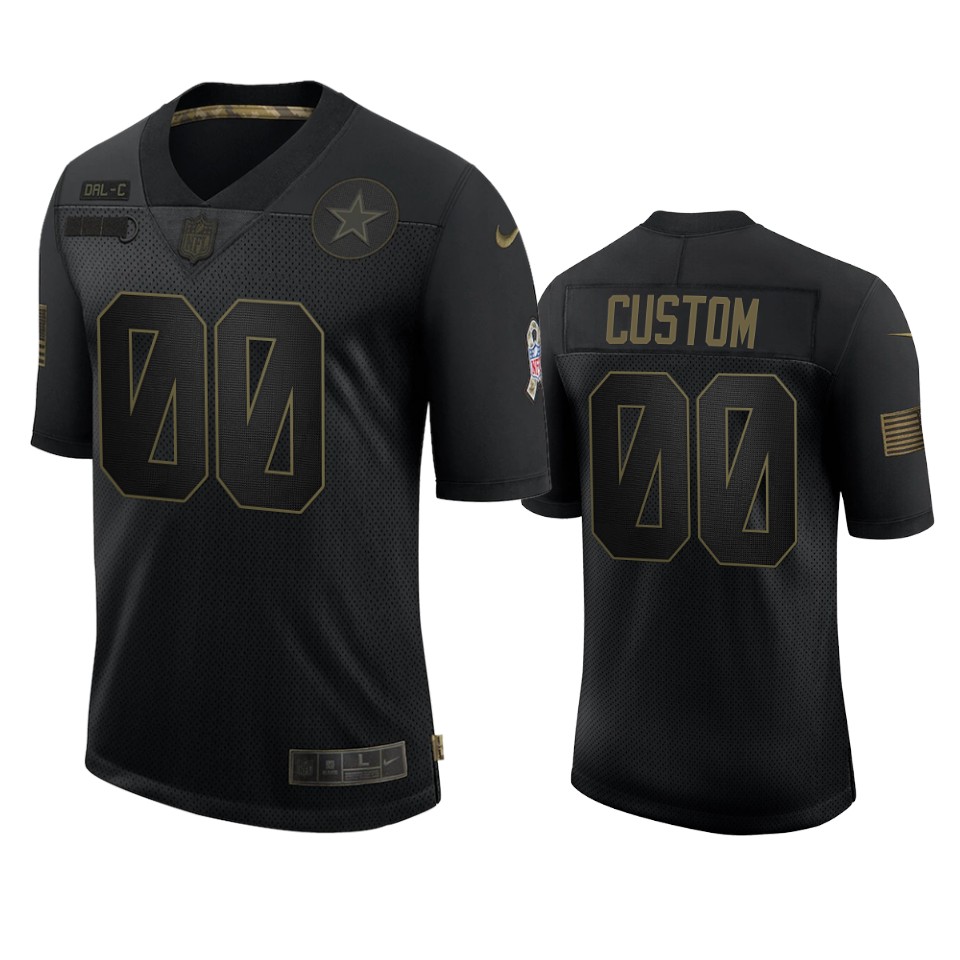 Cowboys Custom Limited Jersey Black 2020 Salute to Service