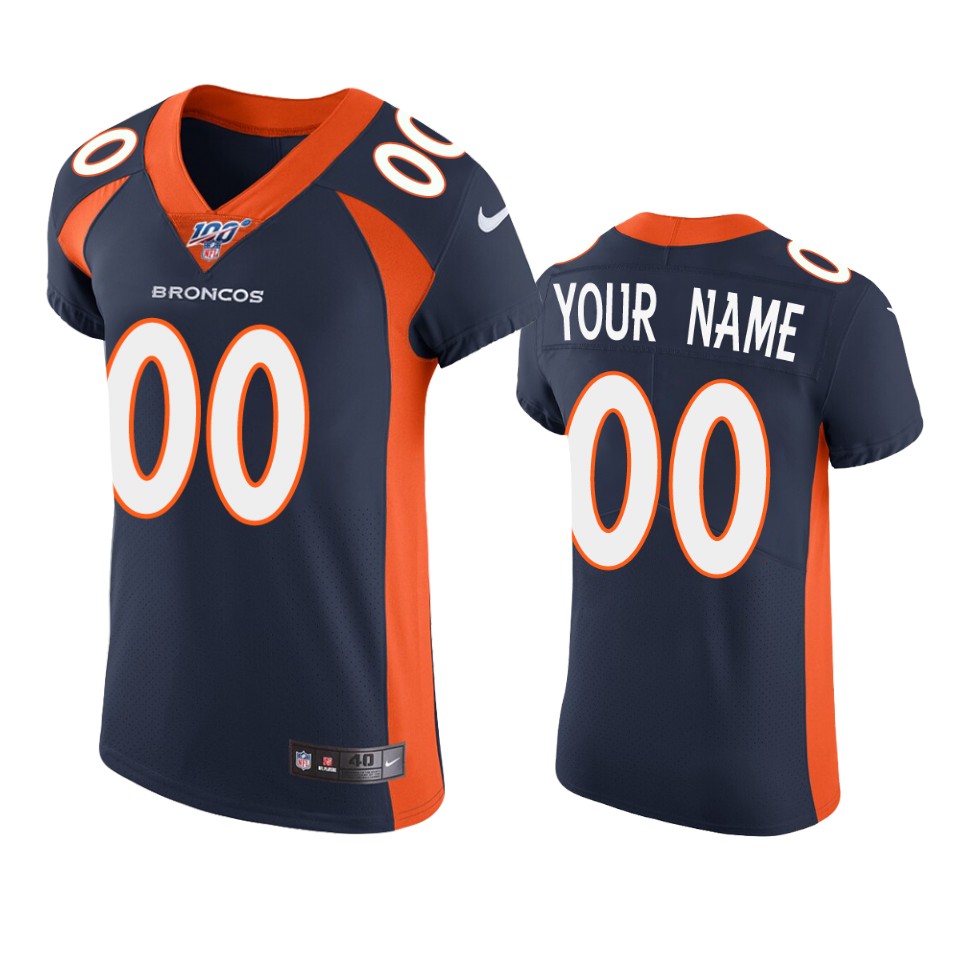 Denver Broncos Custom Navy 100th Season Vapor Elite Jersey