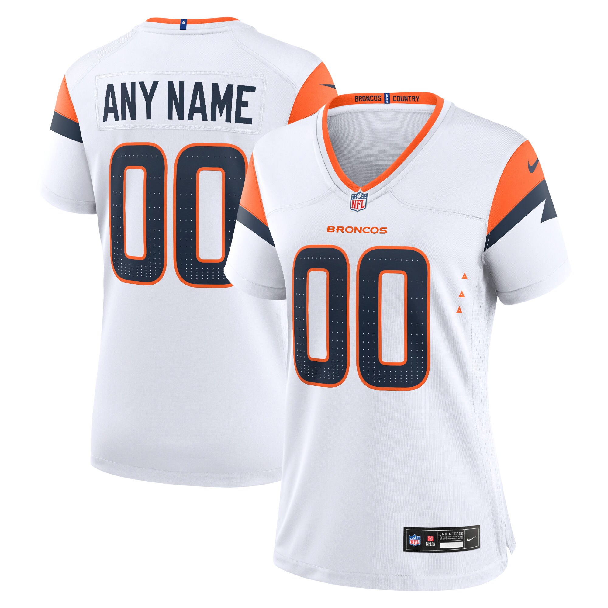  Denver Broncos Nike Women's Custom Game Jersey  - White