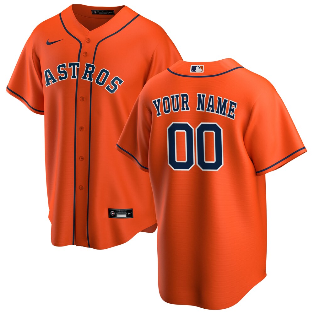 Houston Astros Nike Alternate 2020 Custom Jersey - Orange