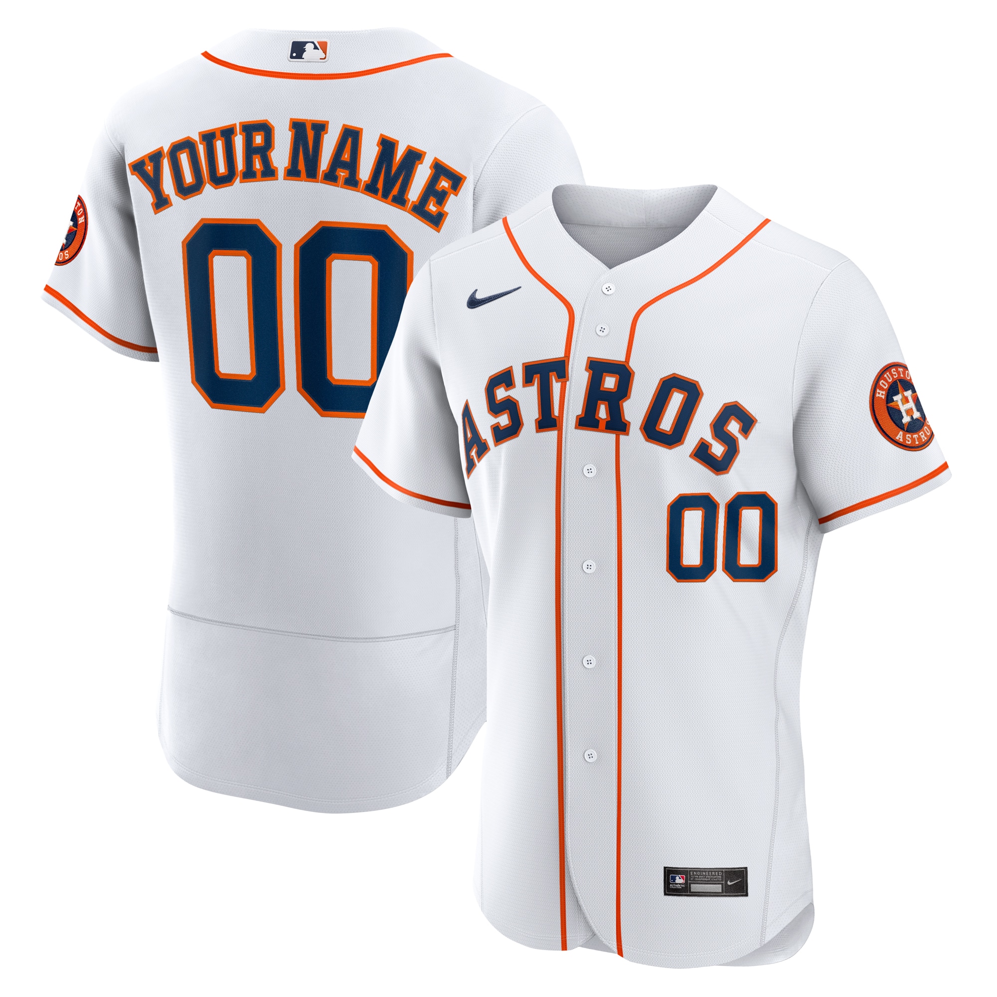 Houston Astros Nike Home Authentic Custom Jersey - White