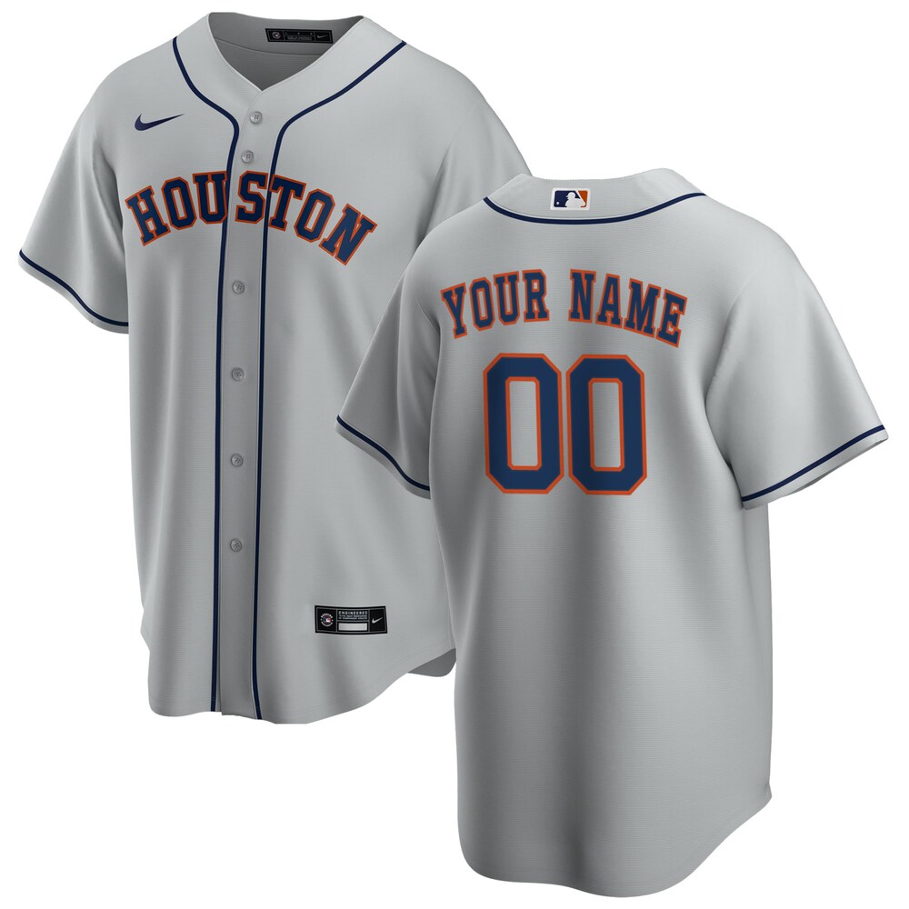 Houston Astros Nike Road 2020 Custom Jersey - Gray