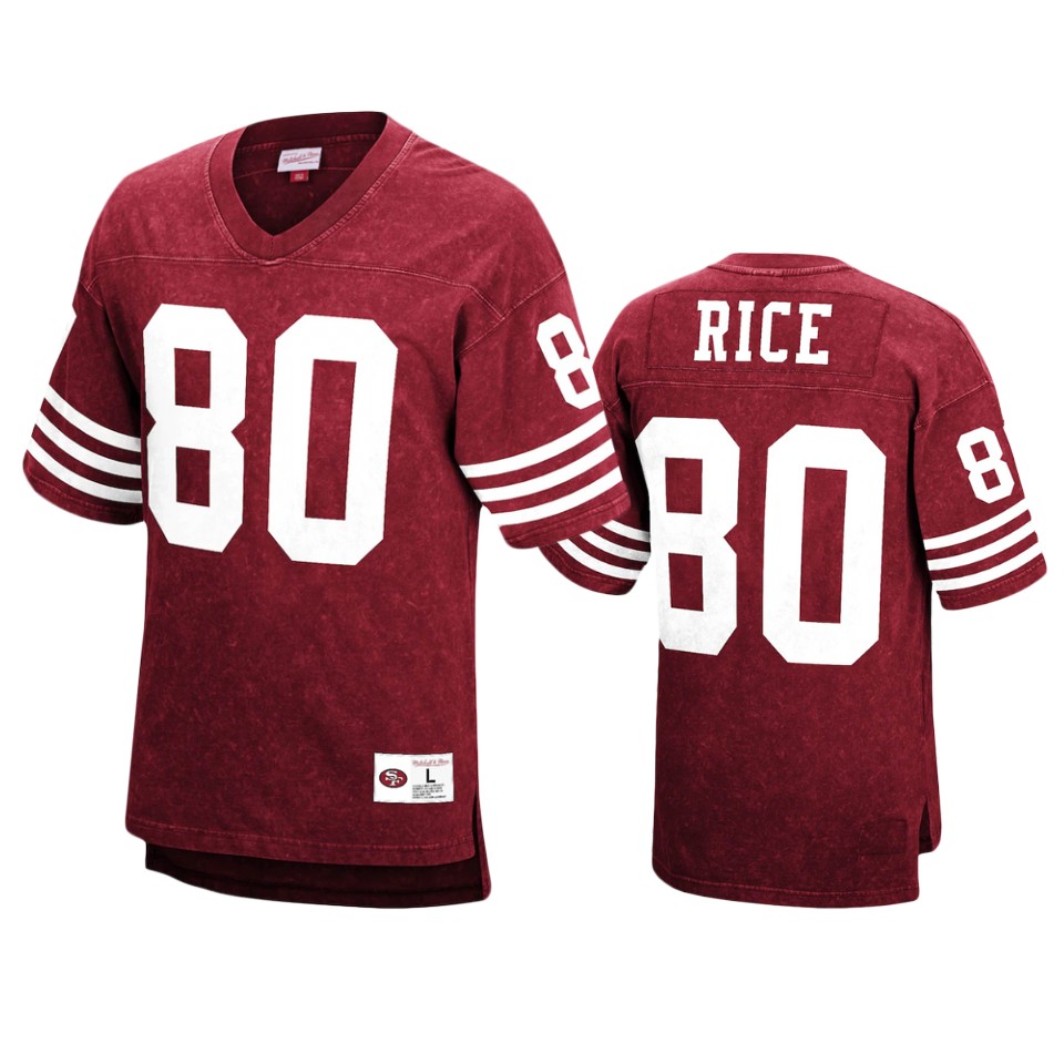  Jerry Rice Acid Wash Red Jersey