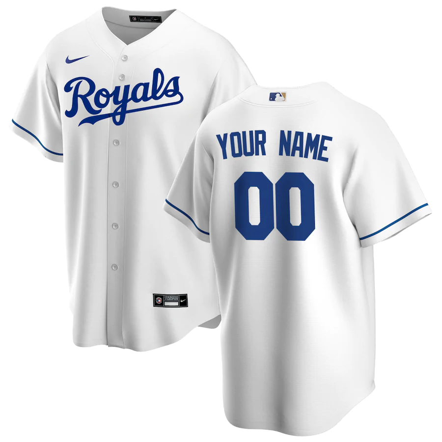 Kansas City Royals Nike Home 2020 Replica Custom Jersey â€“ White