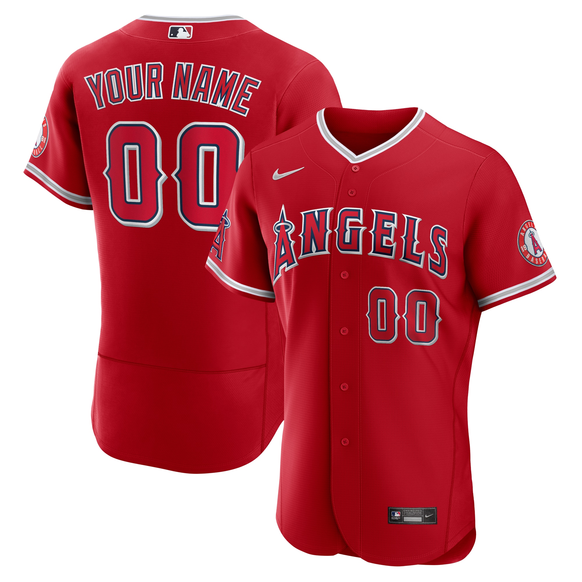 Los Angeles Angels Nike Alternate Authentic Custom Jersey - Scarlet