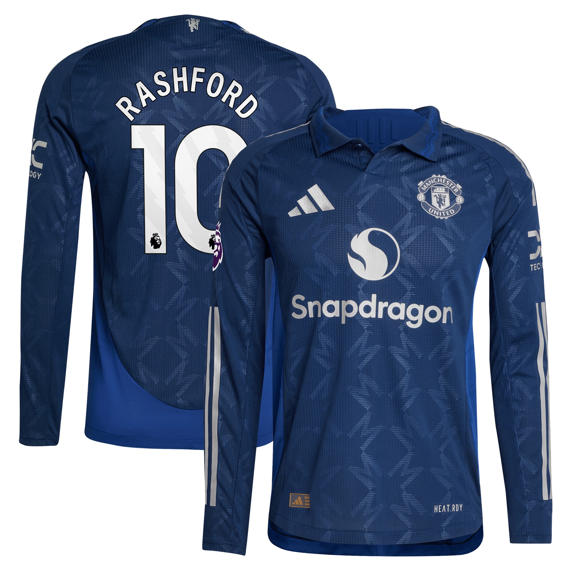 Marcus Rashford Manchester United adidas 2024/25 Away Authentic Long Sleeve Player Jersey - Navy