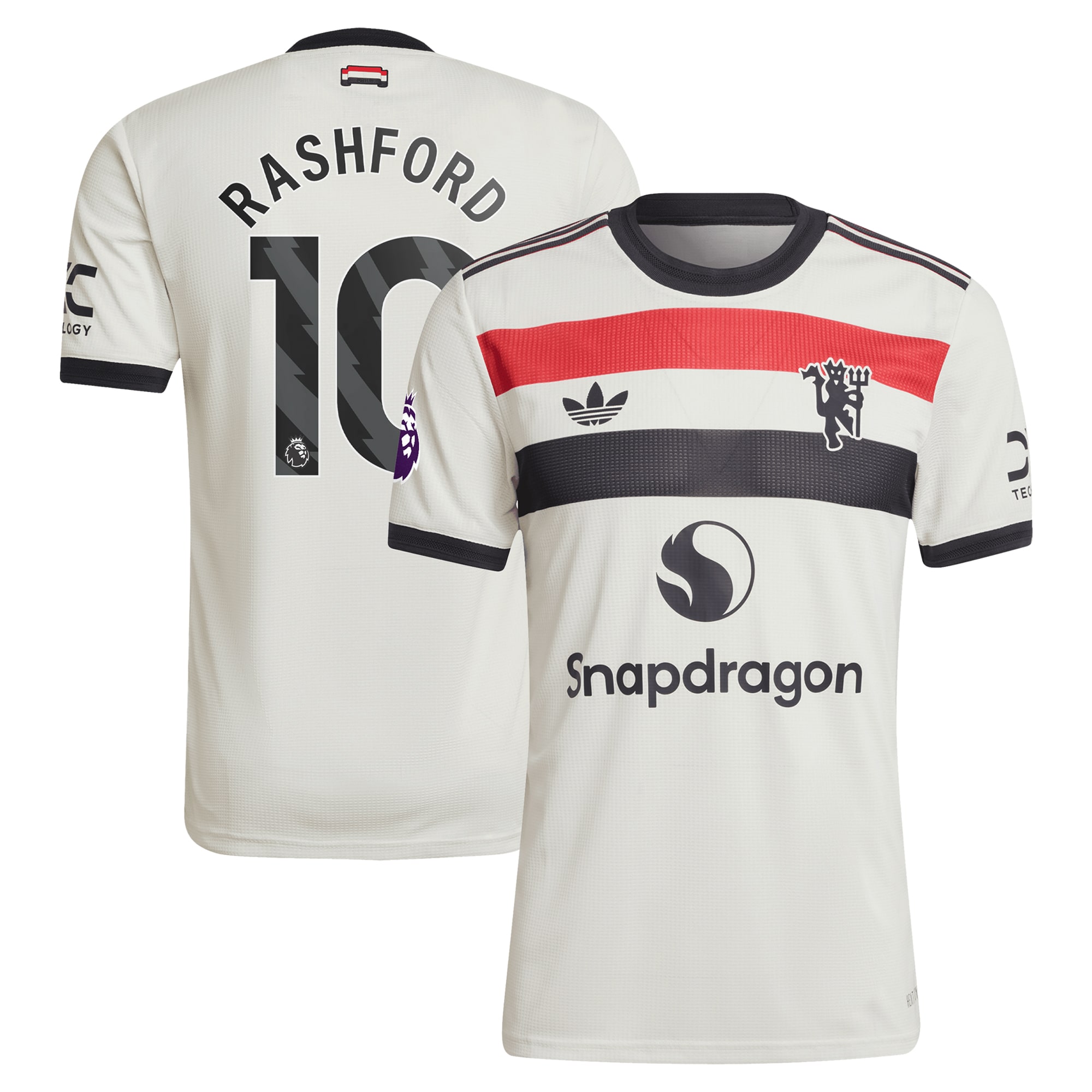 Marcus Rashford Manchester United adidas Originals  2024/25 Third Authentic Jersey - Cream