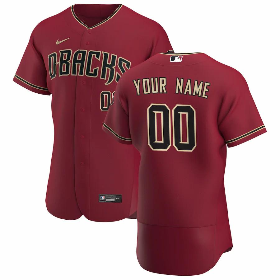 Men's Arizona Diamondbacks Nike Red 2020 Alternate Custom Jersey