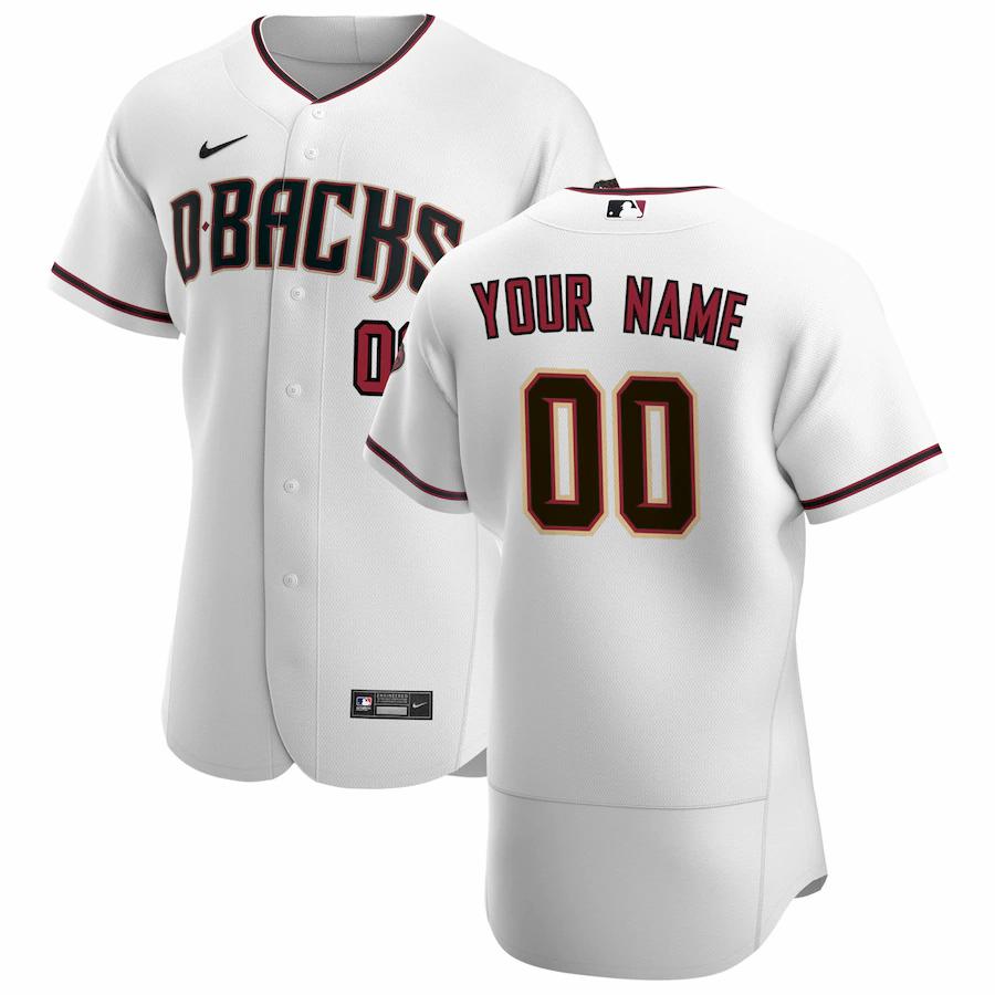 Men's Arizona Diamondbacks Nike White 2020 Home Custom Jersey