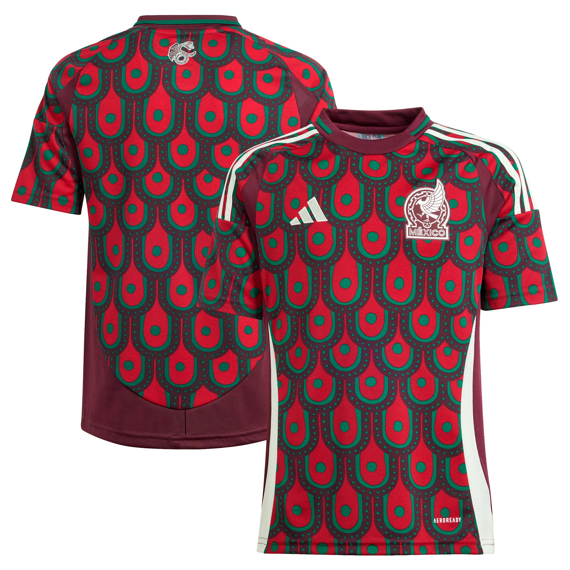  Mexico National Team adidas Youth 2024 Home Replica Jersey - Burgundy