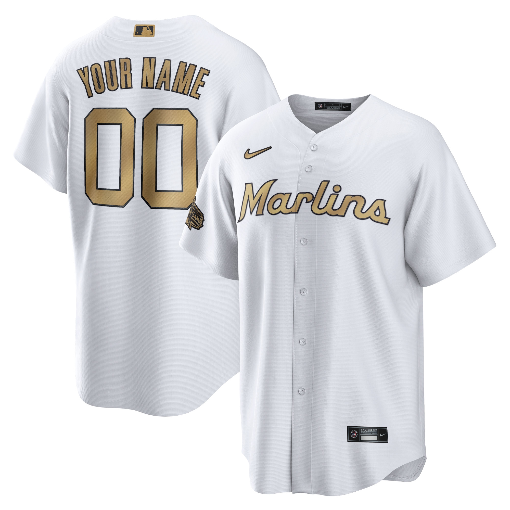 Miami Marlins Nike 2022 MLB All-Star Game Replica Custom Jersey - White