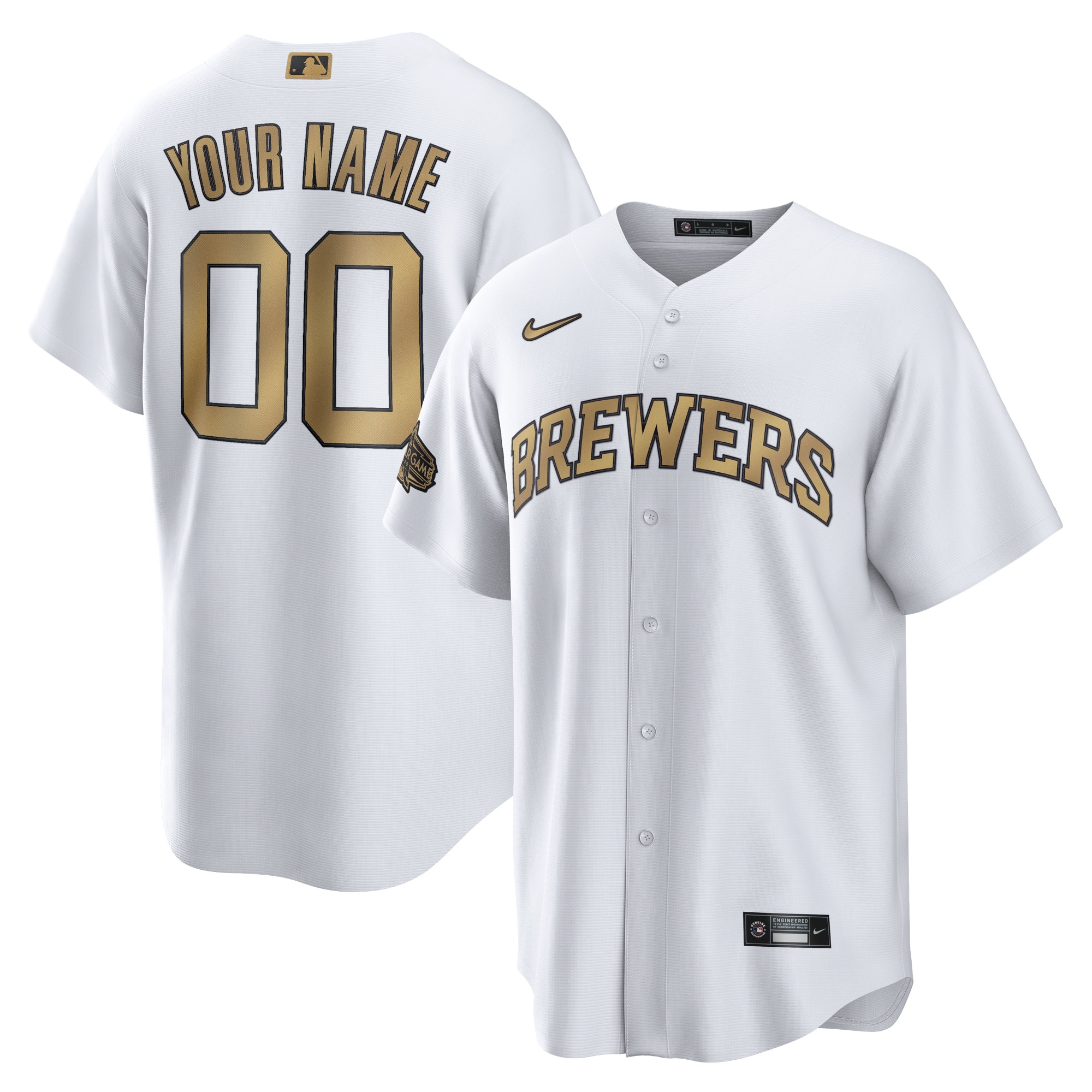 Milwaukee Brewers Nike 2022 MLB All-Star Game Replica Custom Jersey - White