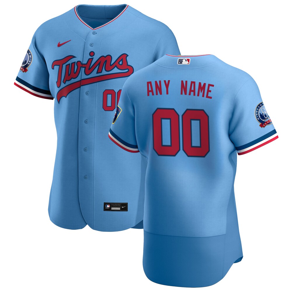 Minnesota Twins Nike Alternate 2020 Custom Patch Jersey - Powder Blue