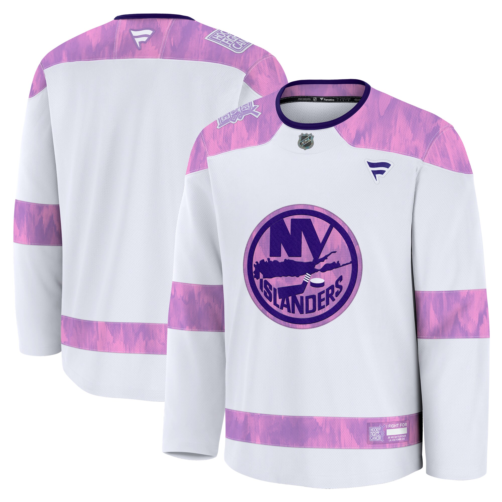  New York Islanders Fanatics 2024 Hockey Fights Cancer Practice Jersey - White