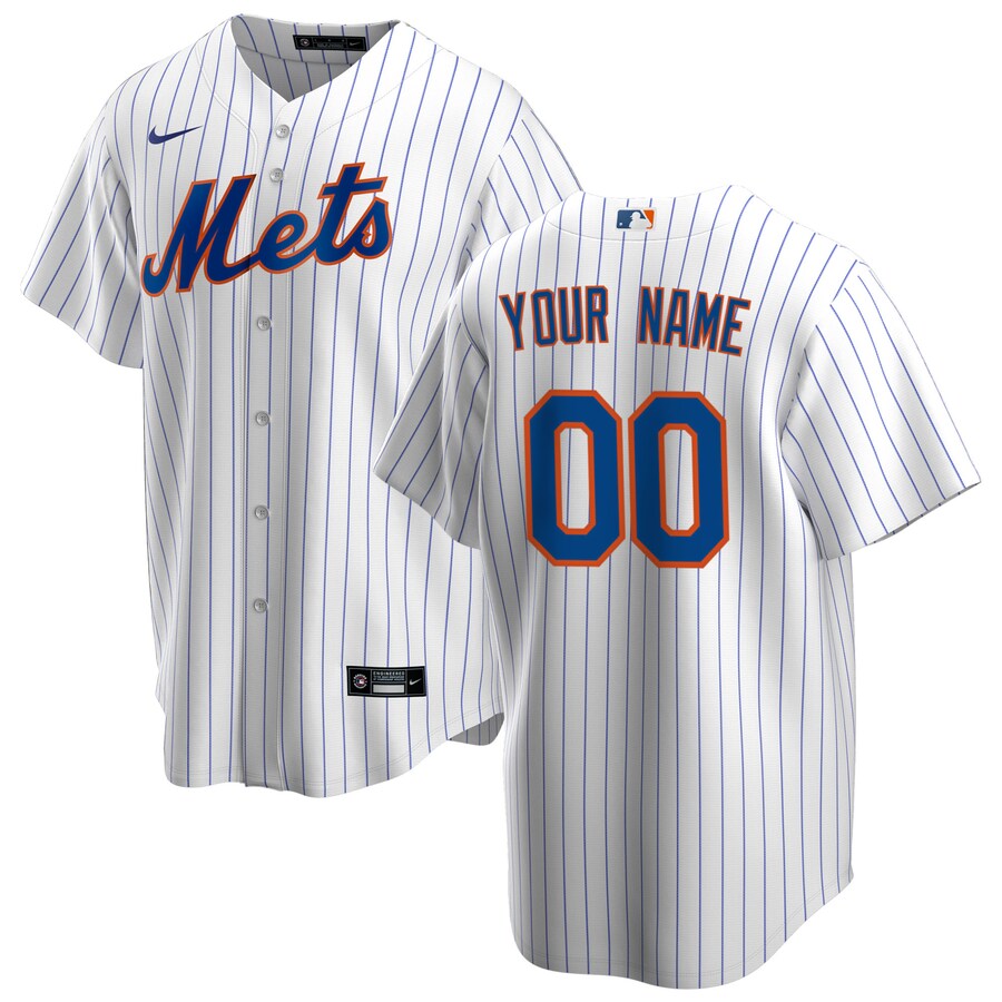 New York Mets Nike Home 2020 Replica Custom Jersey - White/Royal