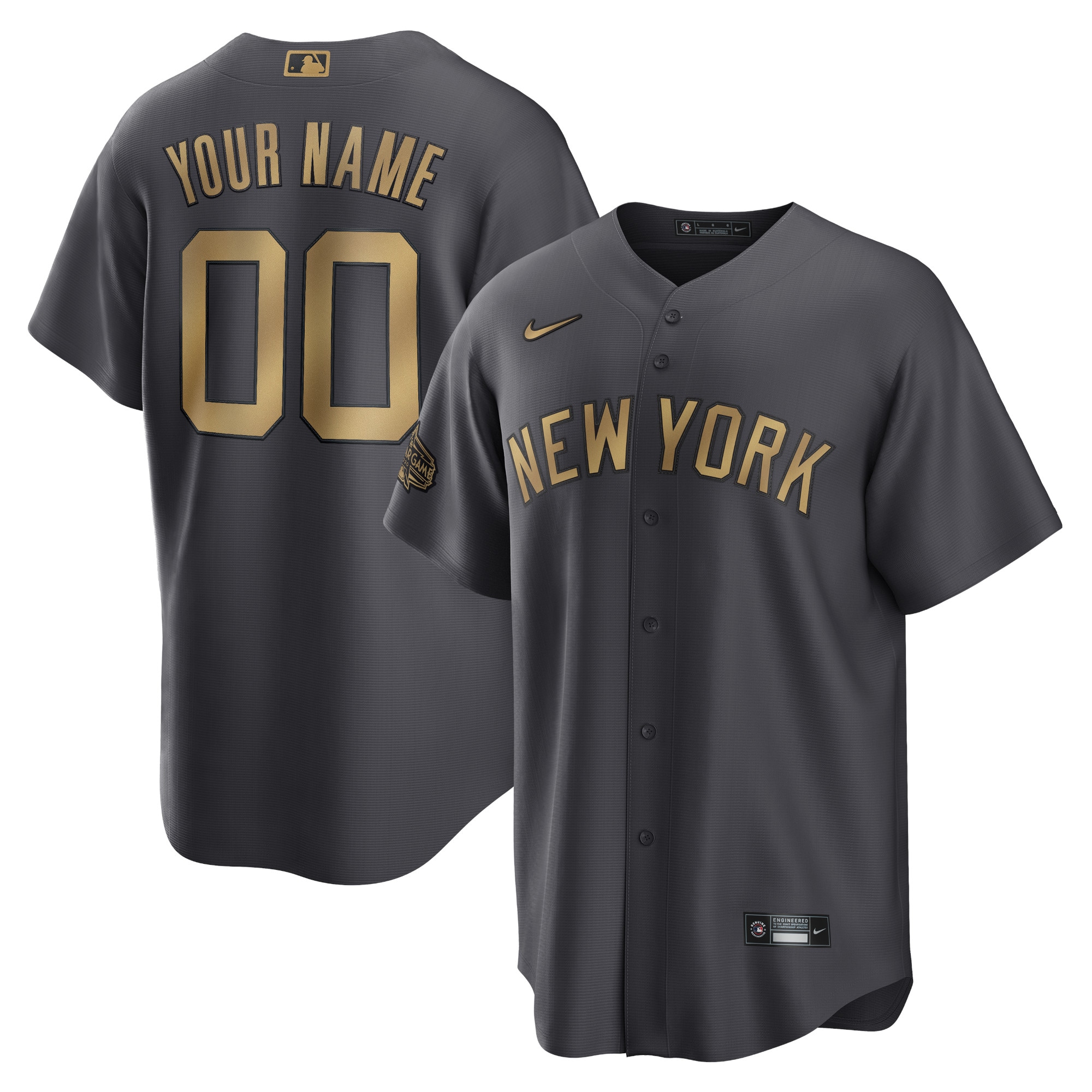 New York Yankees Nike 2022 MLB All-Star Game Replica Custom Jersey - Charcoal