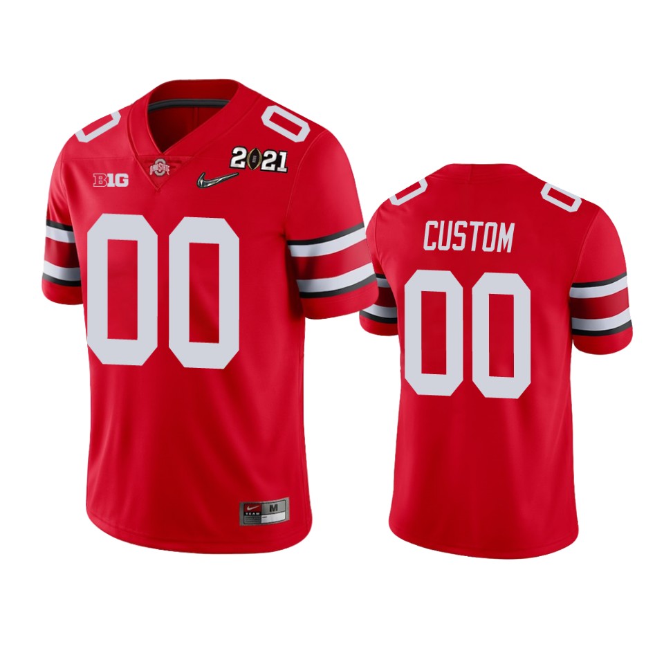 Ohio State Buckeyes Custom 2021 National Championship Scarlet Jersey
