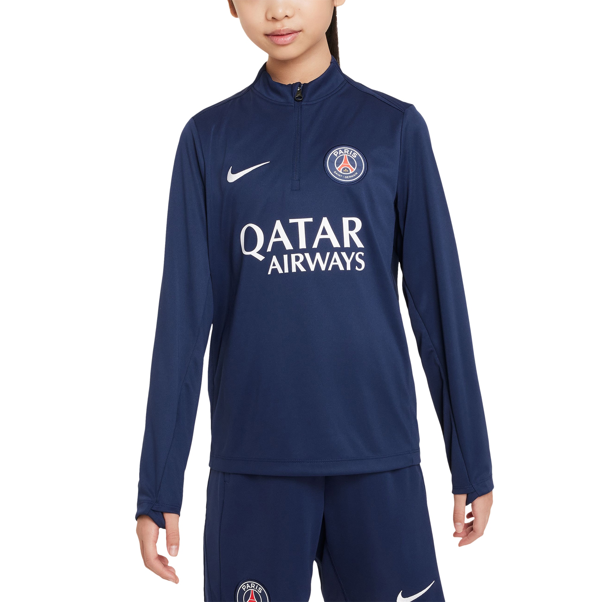  Paris Saint-Germain Nike Youth 2024/25 Academy Pro Drill Performance Quarter-Zip Pullover Top - Navy