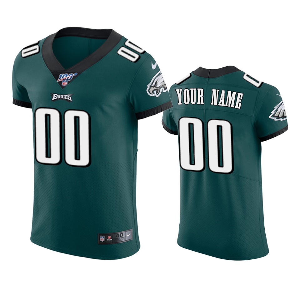 Philadelphia Eagles Custom Midnight Green 100th Season Vapor Elite Jersey