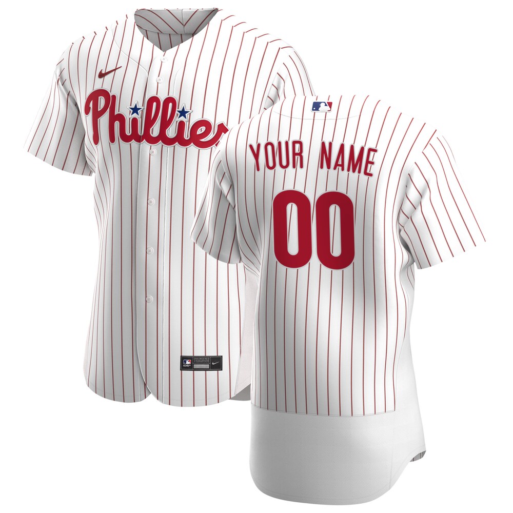 Philadelphia Phillies Nike 2020 Home Custom Jersey - White/Scarlet