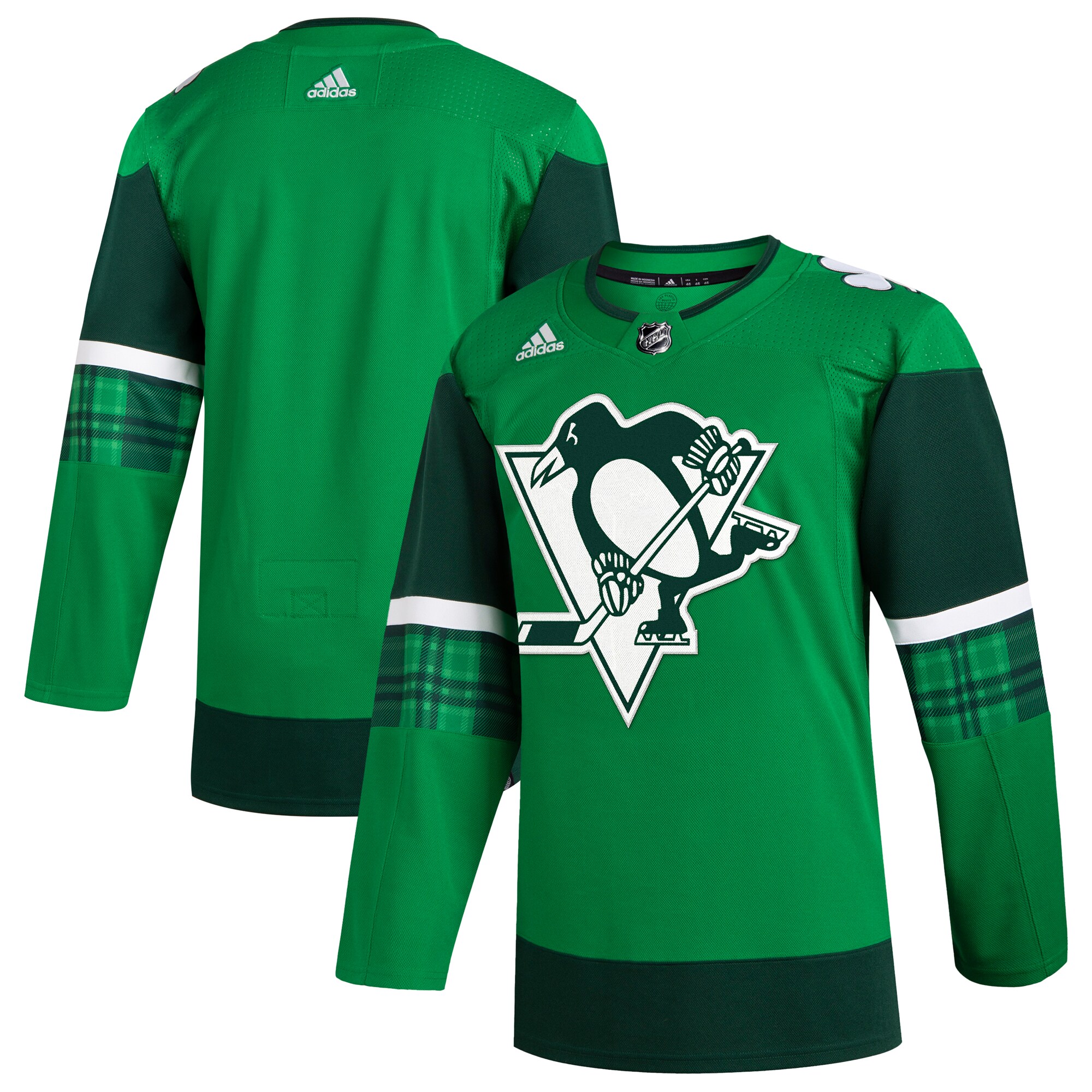  Pittsburgh Penguins adidas 2023 St. Patrick's Day Primegreen Authentic Jersey - Kelly Green