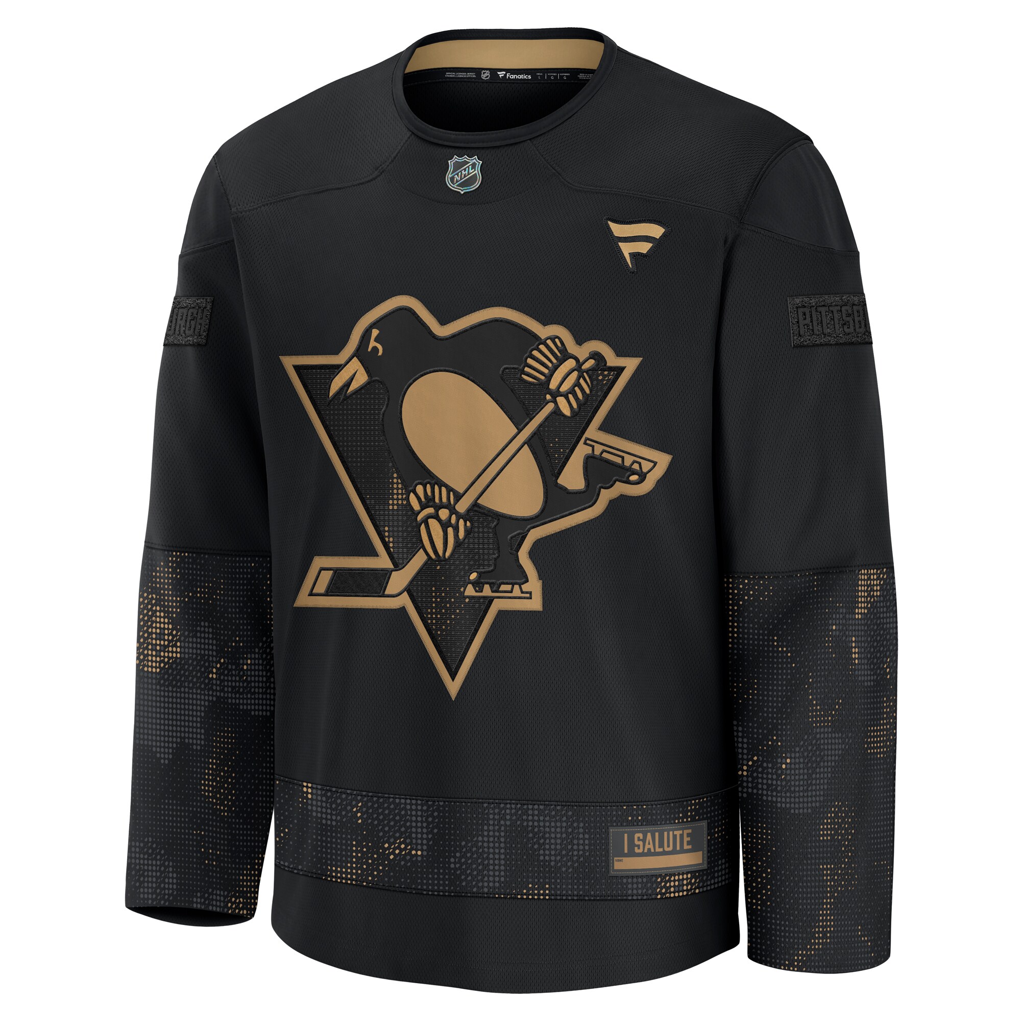  Pittsburgh Penguins Fanatics 2024 Military Appreciation Practice Jersey - Black