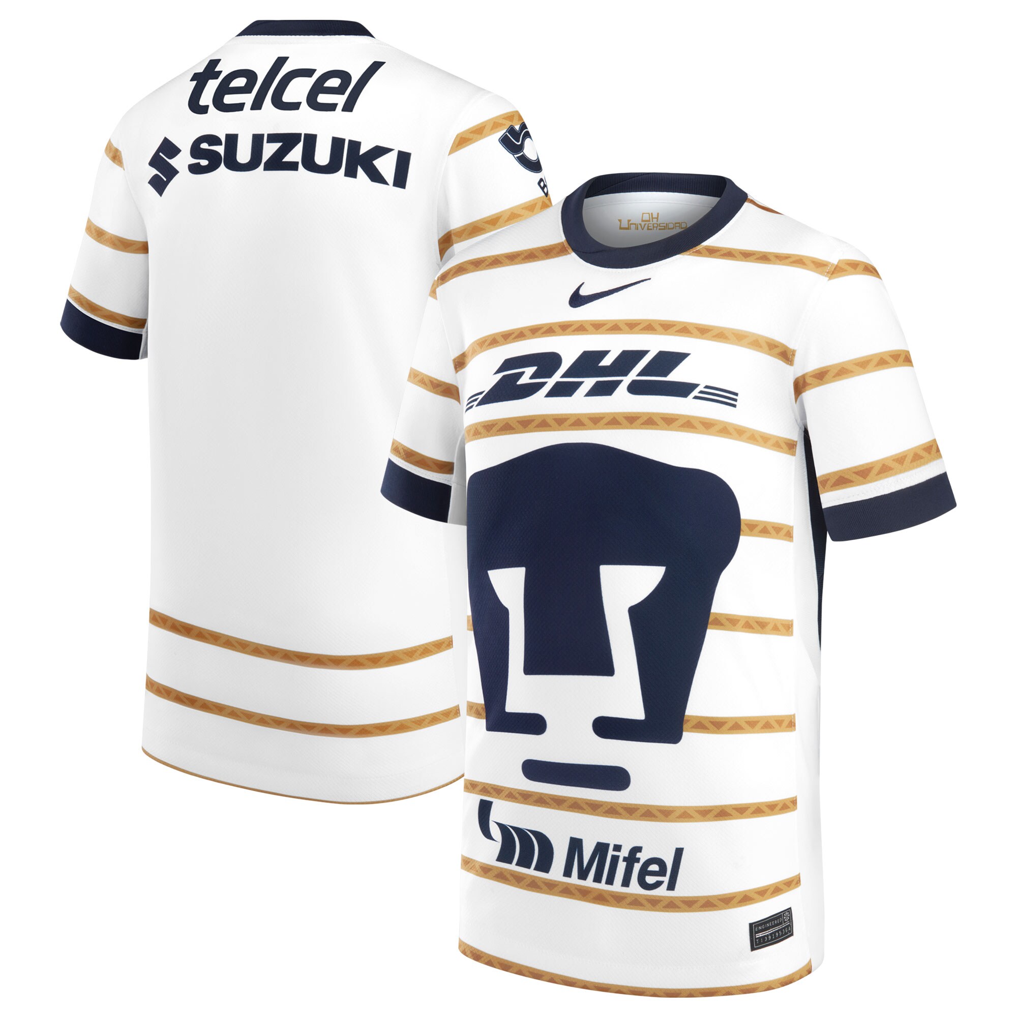 Pumas Nike Youth 2024/25 Home Replica Jersey - White