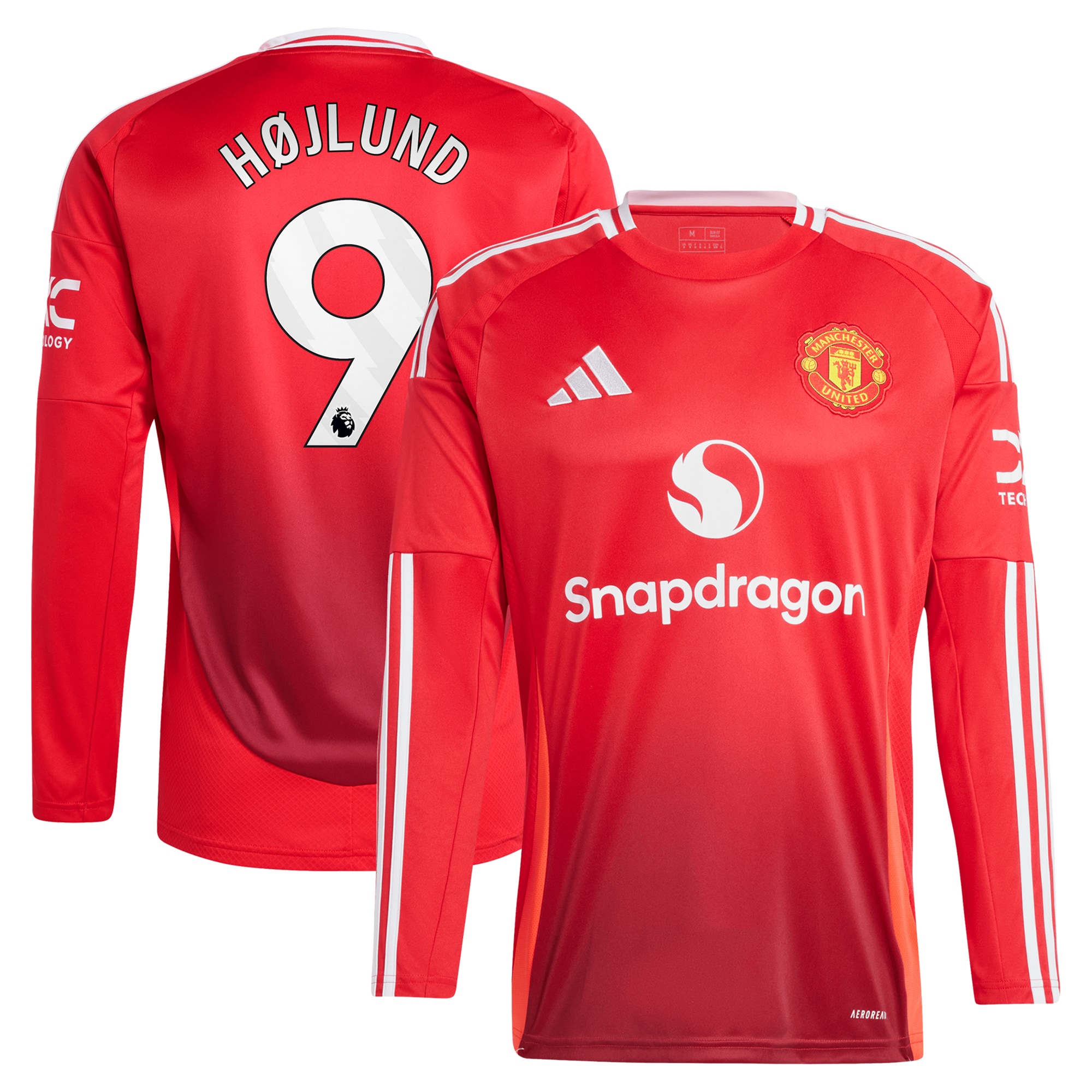 Rasmus HÃ¸jlund Manchester United adidas 2024/25 Home Replica Long Sleeve Player Jersey - Red