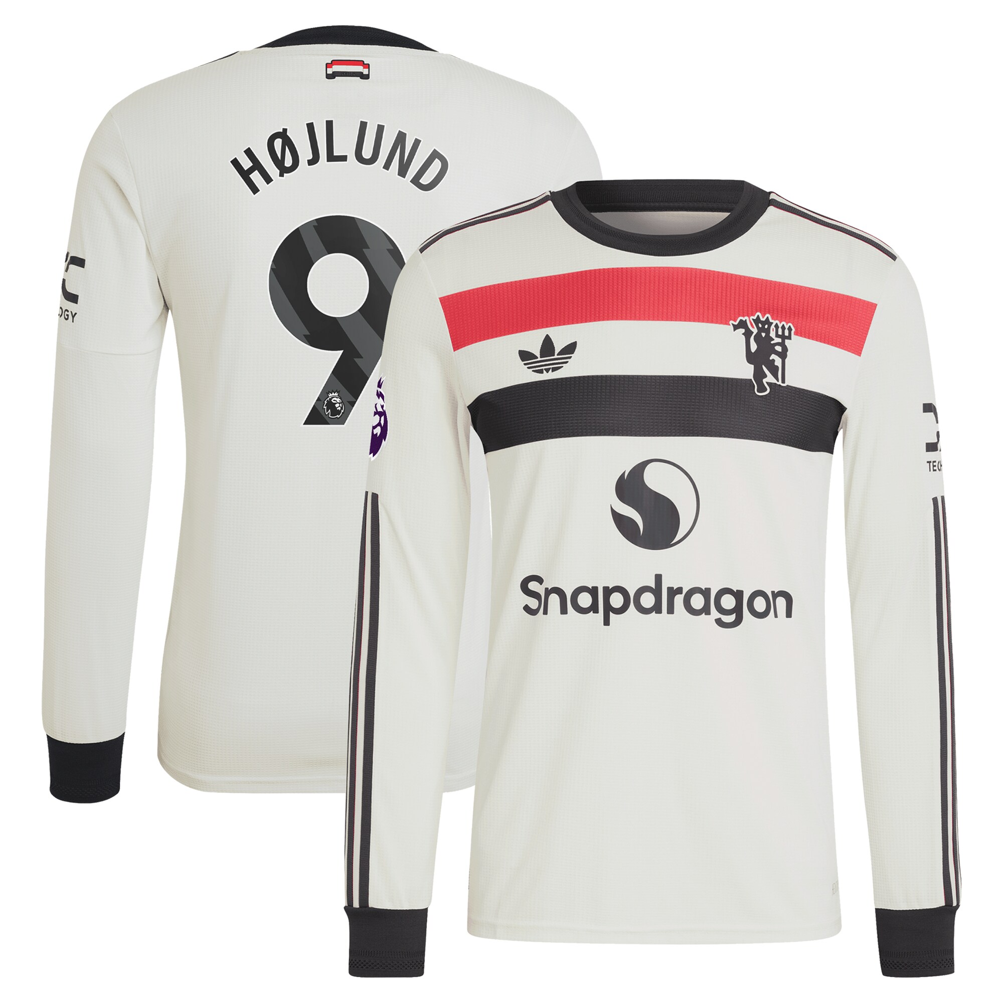 Rasmus HÃ¸jlund Manchester United adidas Originals 2024/25 Third Authentic Long Sleeve Jersey - Cream