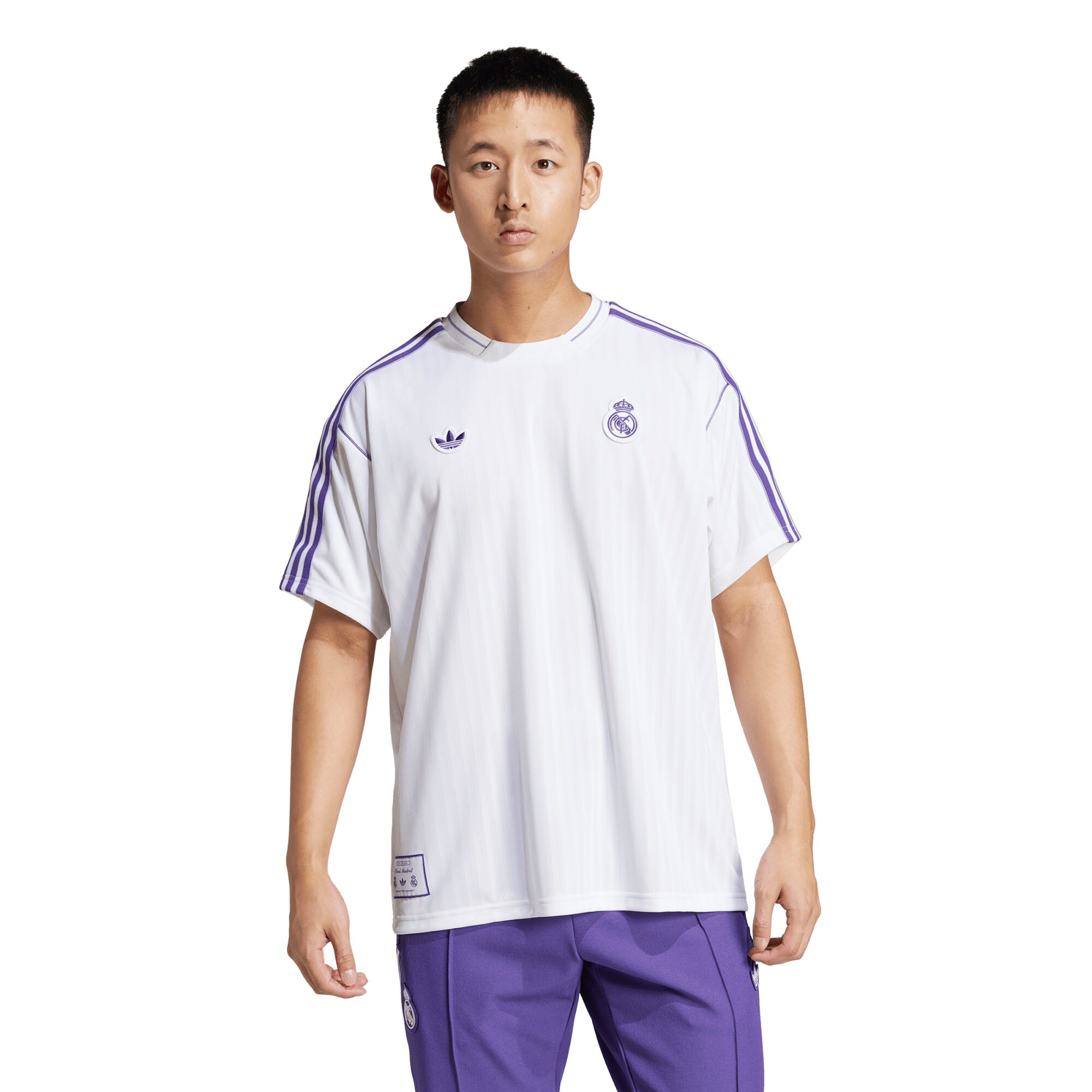  Real Madrid adidas Originals Terrace Icons Collection Fashion Jersey - White