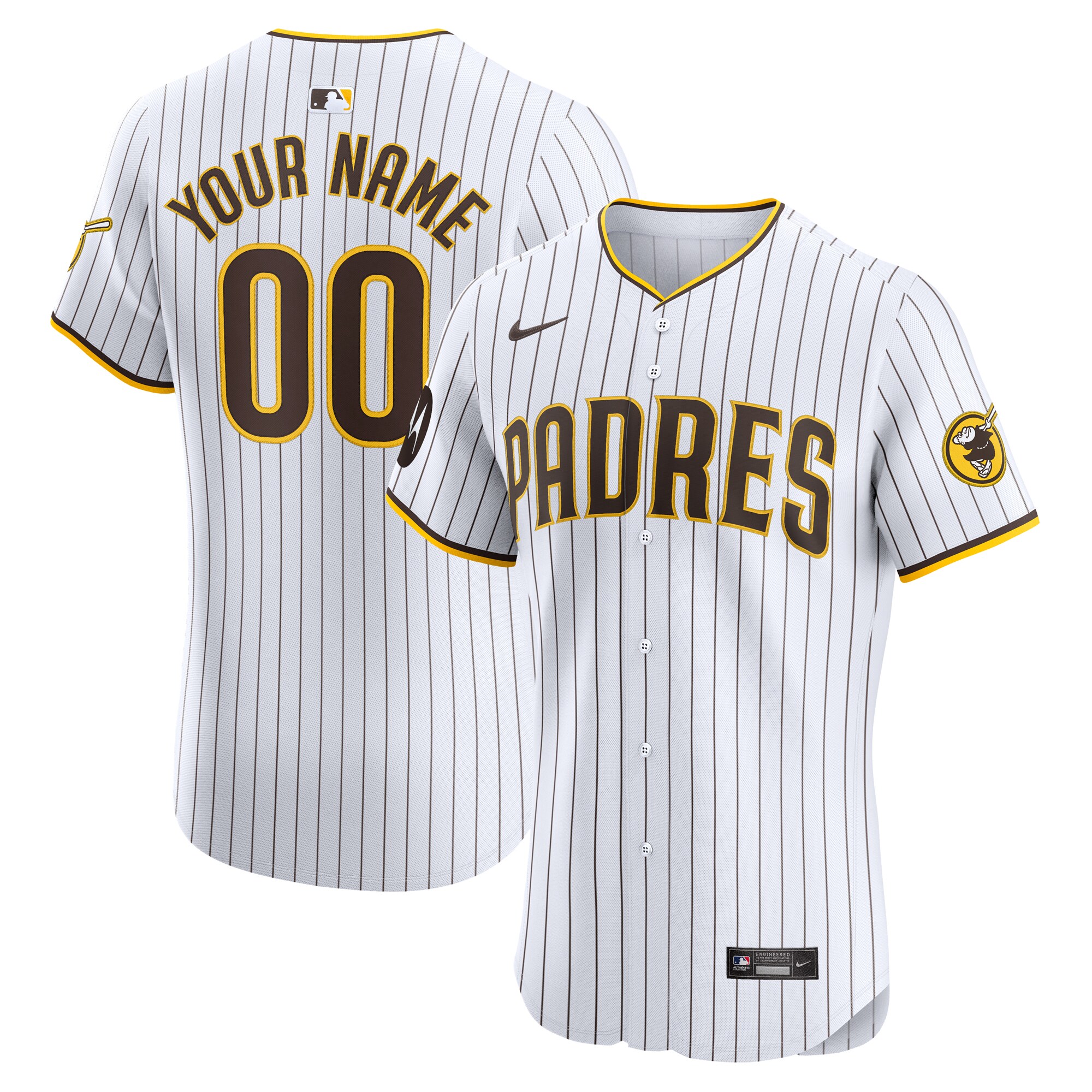 San Diego Padres Nike Home Elite Custom Patch Jersey - White