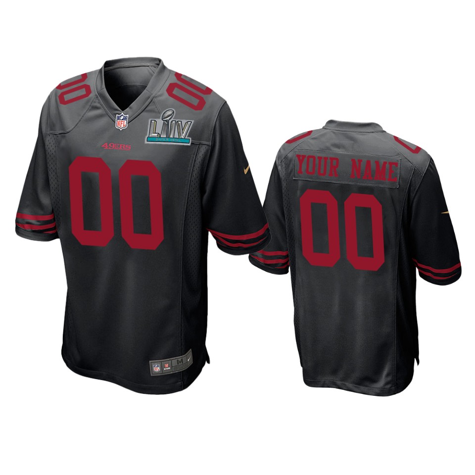 San Francisco  Custom Black Super Bowl LIV Game Jersey