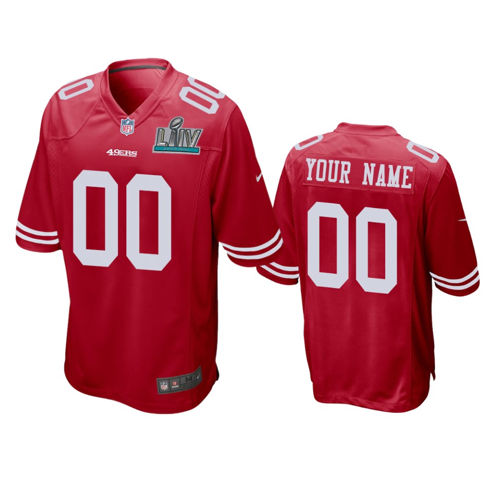 San Francisco  Custom Scarlet Super Bowl LIV Game Jersey
