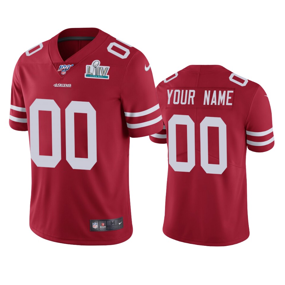 San Francisco  Custom Scarlet Super Bowl LIV Vapor Limited Jersey