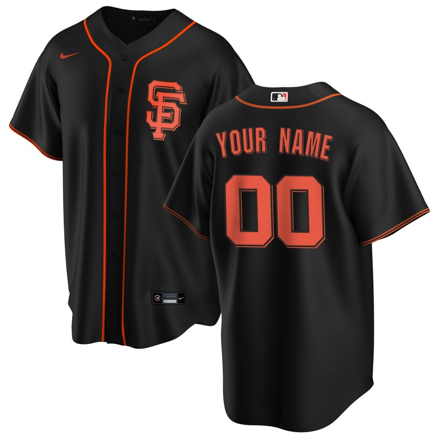 San Francisco Giants Nike Alternate 2020 Replica Custom Jersey â€“ Black