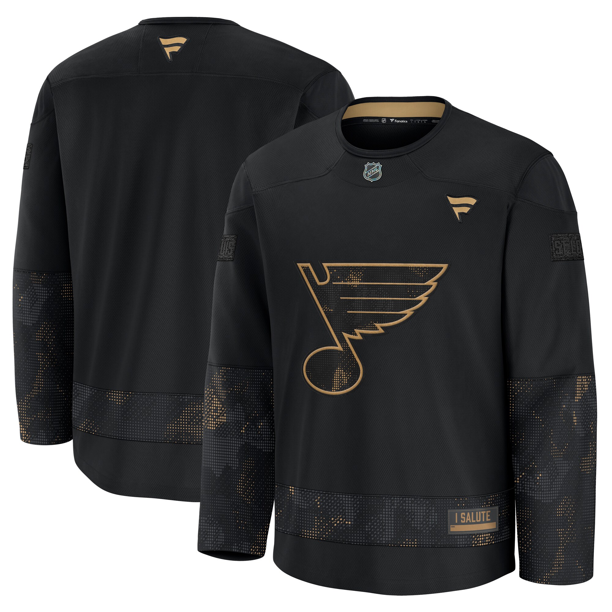  St. Louis Blues Fanatics 2024 Military Appreciation Practice Jersey - Black