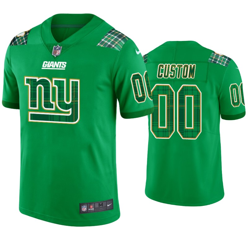 St. Patrick's Day New York Giants Custom Jersey Kelly Green - Men's