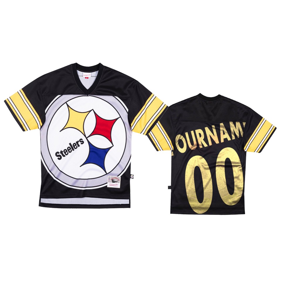 Steelers Custom Big Face Black Jersey Men's