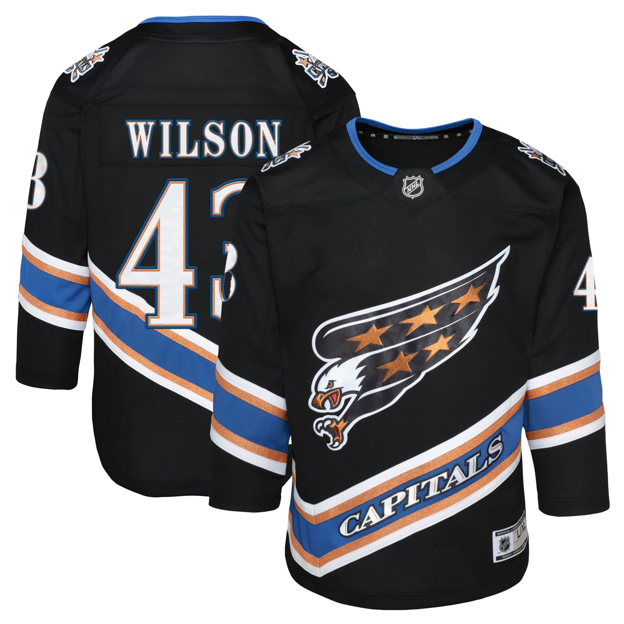 Tom Wilson Washington Capitals Youth Alternate 50th Anniversary Premier Player Jersey - Black